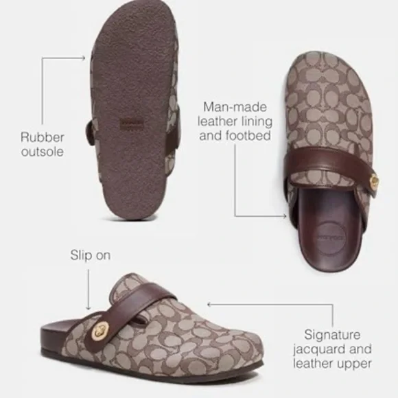 🚨‼️SOLD ‼️🚨COACH⭐️ NWT✨ MENS SIGNATURE CLOGS🏷️SIZE 10 - Picture 6 of 9